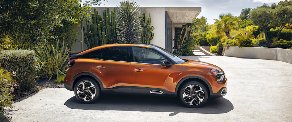Citroen eC4 electric car exterior side parked in driveway